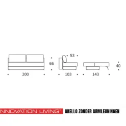 Strepen slaapbank met armleuningen - Innovation Living Akello Armleuningen