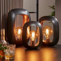 Tafellampje zwart nikkel - Santa Arch