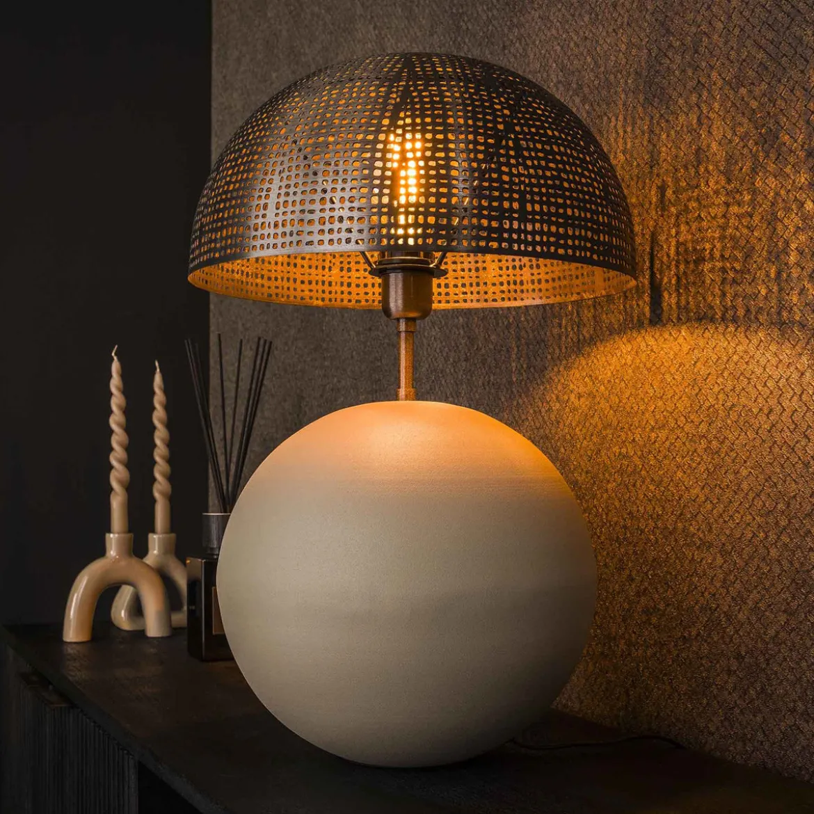 Tafellamp natural grey - Santa Sphere