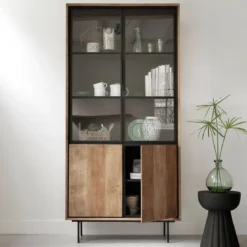 Teak buffetkast met zwarte binnenkant 100 cm - DTP Home Metropole