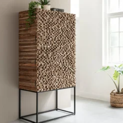 Teak kast met latjes mozaiek - Must Living Sticks