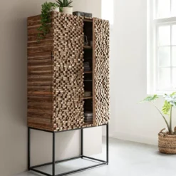 Teak kast met latjes mozaiek - Must Living Sticks