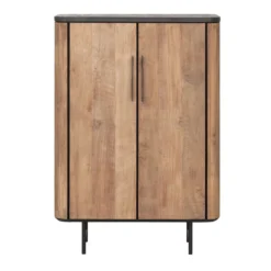 Teak wandkast met ronde hoeken - DTP Home Soho