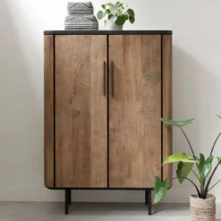 Teak wandkast met ronde hoeken - DTP Home Soho