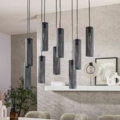 Trapse eettafel lamp metaalgaas zwart - Santa Tube Mesh