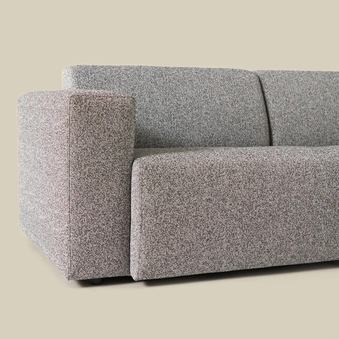 Tuin hoekbank all-weather stof met ronde hocker - Bodio Fendi