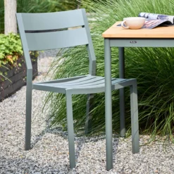 Tuinset 6 persoons teak en aluminium - Brafab Nox/Lola Set
