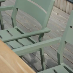 Tuinset 6 persoons teak en aluminium - Brafab Nox/Lola Set
