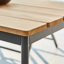 Tuinset 6 persoons teak en aluminium - Brafab Nox/Lola Set