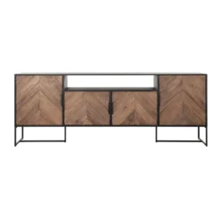 TV-dressoir zwart met visgraat - DTP Home Criss Cross