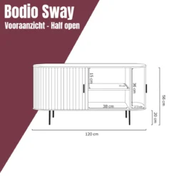 TV meubel eiken 120 cm - Bodio Sway