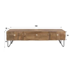 TV-meubel mangohout met golvend front - Giani Ocean