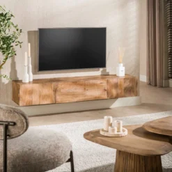 TV-meubel mangohout met golvend front - Giani Ocean