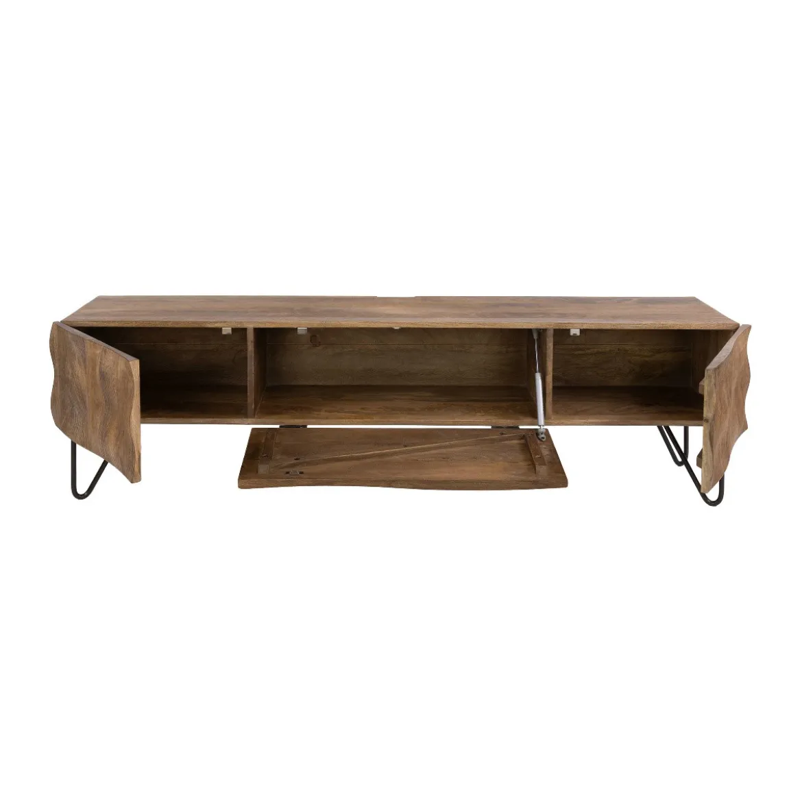 TV-meubel mangohout met golvend front - Giani Ocean