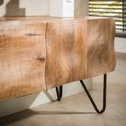TV-meubel mangohout met golvend front - Giani Ocean