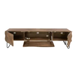 TV-meubel mangohout met golvend front - Giani Ocean