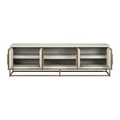 Tv-meubel wit hout met messing - Richmond Interiors Whitebone