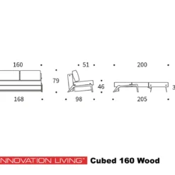 Tweepersoons slaapbank 160 - Innovation Living Cubed 160 Wood
