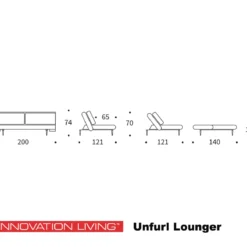 Tweepersoons slaapbank retro design - Innovation Living Unfurl Lounger