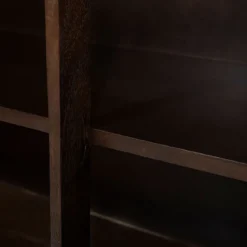 Vakkenkast donker hout met travertin blad - Eleonora Lio