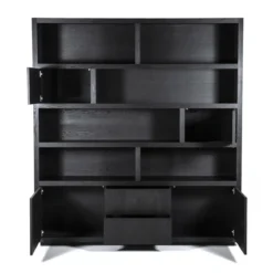 Vakkenkast zwart eiken 200 cm - Eleonora Helsinki