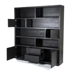 Vakkenkast zwart eiken 200 cm - Eleonora Helsinki