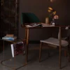 Vintage bureau met groen fluweel - Dutchbone Finn