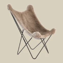 Vlinderstoel taupe bont - Bodio Butterfly