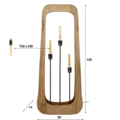 Vloerlamp mangohout 3 lichts - Santa Bray