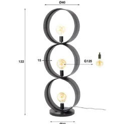 Vloerlamp rond metaal gaas - Santa Ring