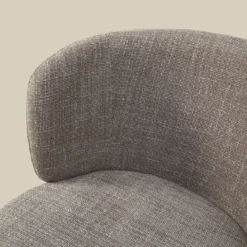 Walnoot eetkamerstoel met ronde rug beige - Bodio Maeve