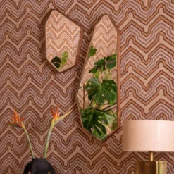 Walnoot spiegel geometrisch - Dutchbone Bryn