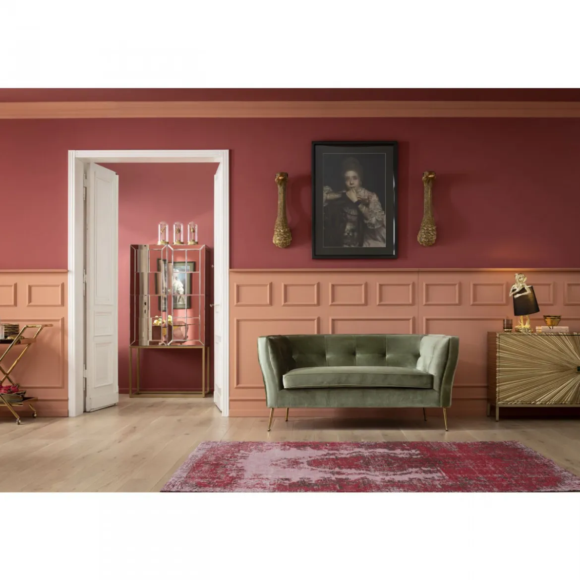 Wanddeco struisvogel goud - Kare Design Ostrich Gold