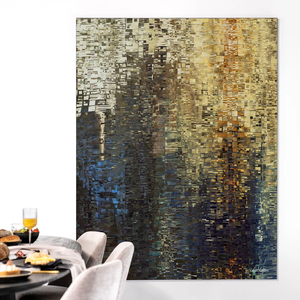 Wandkleed in frame - Urban Cotton Drops