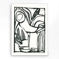 Wandkleed in frame - Urban Cotton Vogel