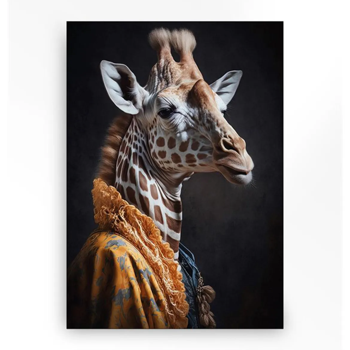 Wandkleed in frame - Urban Cotton Giraffe