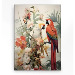 Wandkleed in frame - Urban Cotton Lovebirds