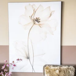 Wandkleed in frame - Urban Cotton White Flowers