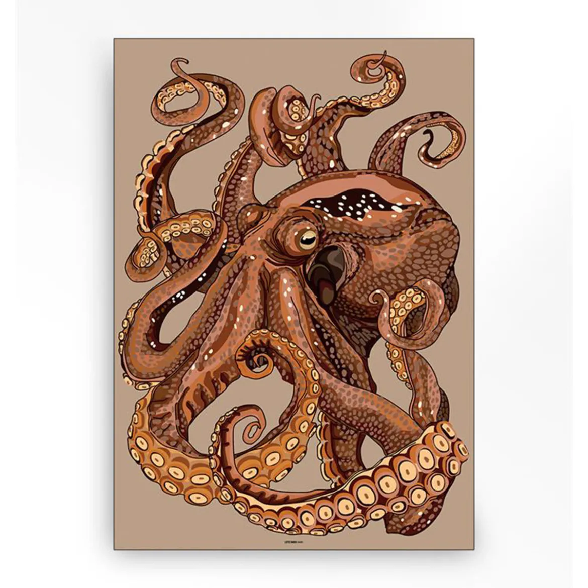 Wandkleed in frame - Urban Cotton Pulpo