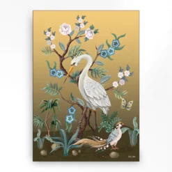 Wandkleed in frame - Urban Cotton Birds