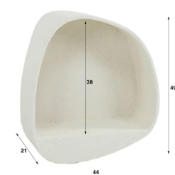 Wandschap organische vorm wit - Giani Stone 3