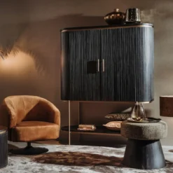 Wijnkast ovaal met messing - Tower Living Rivello