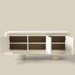 Wit dressoir organisch betonlook - Bodio Bali