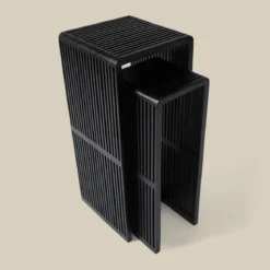 Zuilen set teak latjes zwart - Bodio Teak Slats
