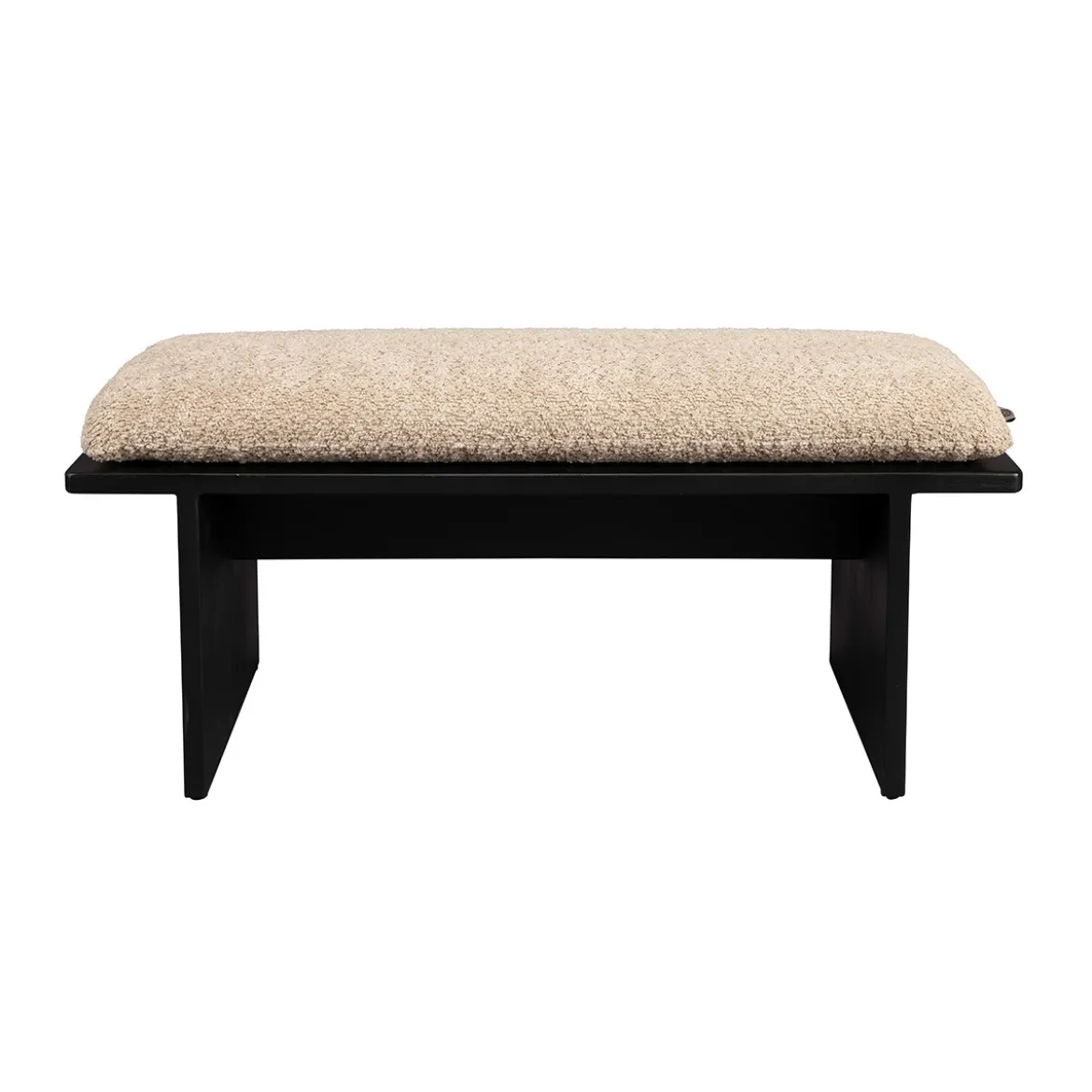 Zwart bankje met beige kussen - Dutchbone Shiho