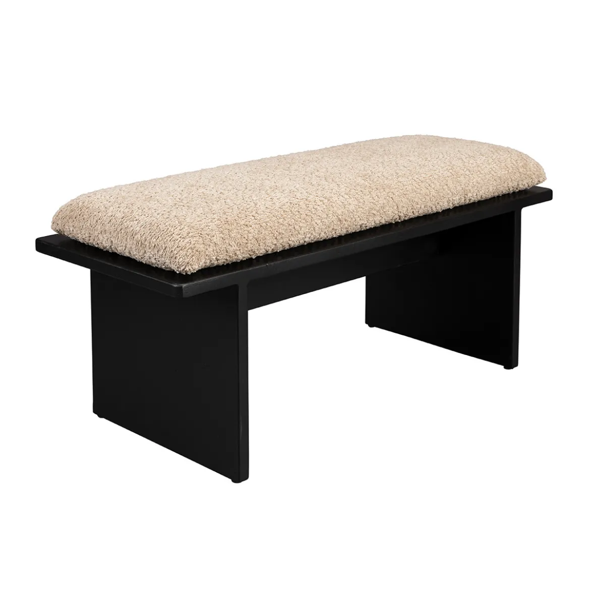 Zwart bankje met beige kussen - Dutchbone Shiho