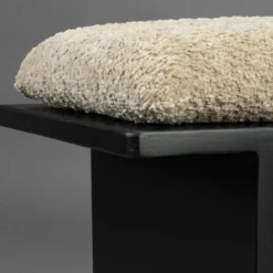Zwart bankje met beige kussen - Dutchbone Shiho