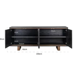 Zwart dressoir met goud - Richmond Interiors Hunter