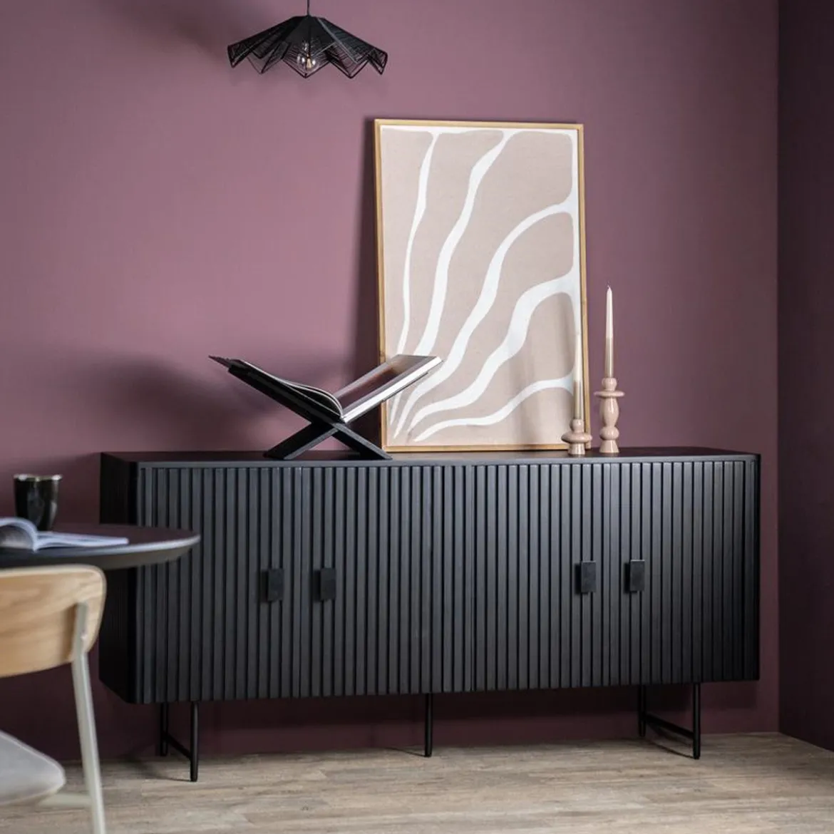 Zwart dressoir met ronde hoeken - Eleonora Remi