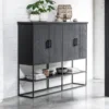 Zwarte bergkast teak Large - DTP Home Timeless Black Beam